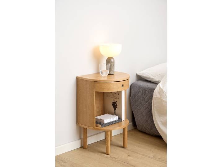 Furnierte Nachtkommode Neama 40 x 60 x 32cm Braun/Eiche