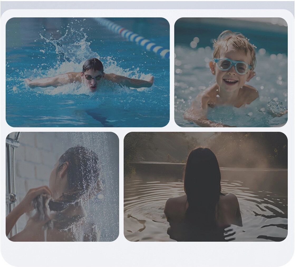 INF Schwimm-Nasenklammer und Ohrstöpsel Set – Wasserdichte Silikon-Nasenklammer & weiche Ohrstöpsel für Schwimmen und Surfen Grau