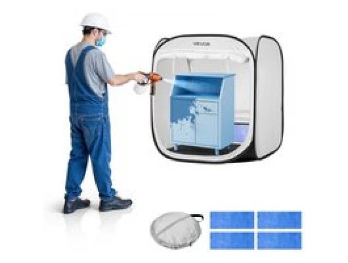 VEVOR tragbares Lackierkabinenzelt (72x72,5x5 cm Arbeitsbereich) Pop-Up-Sprühfarbenzelt für Sprühmalerei, wasserfeste Farbkabine für kleine Modelle Skulpturen Vasen Bilderrahmen Pop-Up-Design