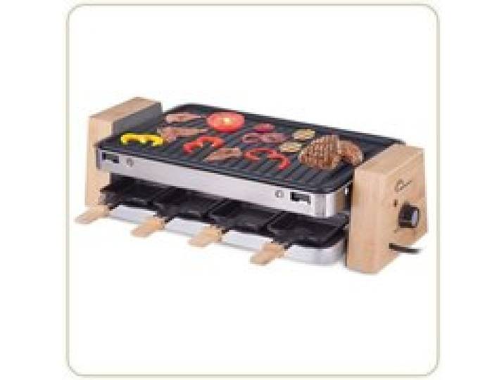 8388 Wood 8 Raclette/Grill 8 Personnes 2 Fonctions En 1 Seul Appareil Revêtement Anti-Adhésif Accessoires Fournis 1500 W[C414]