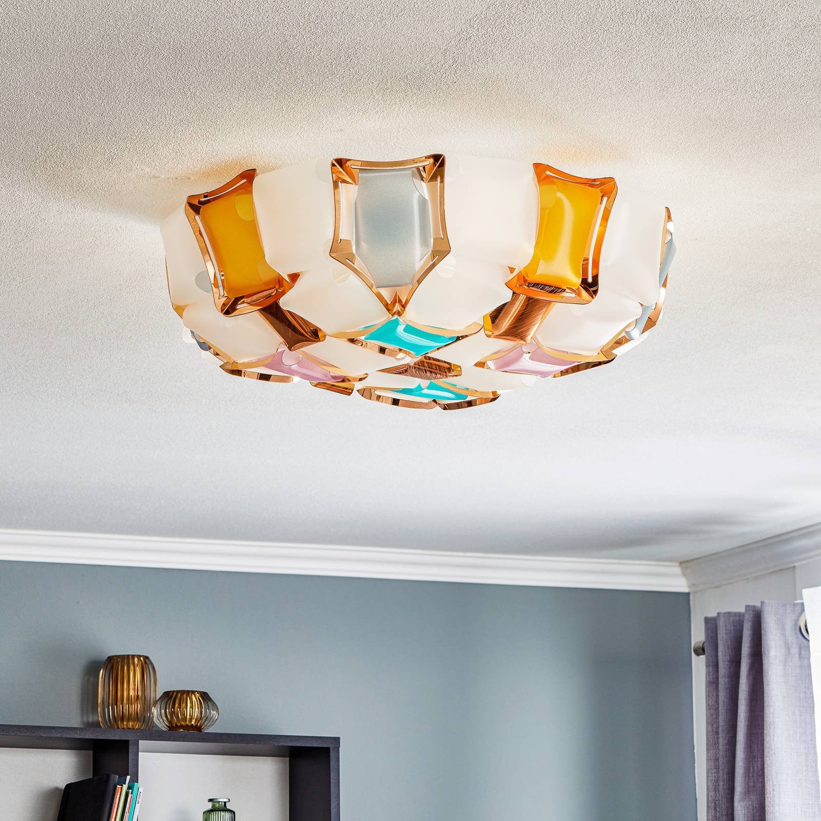 Slamp Mida Design Plafondlamp, Rond, Multicolor, Dimbaar, Diameter: 50 cm