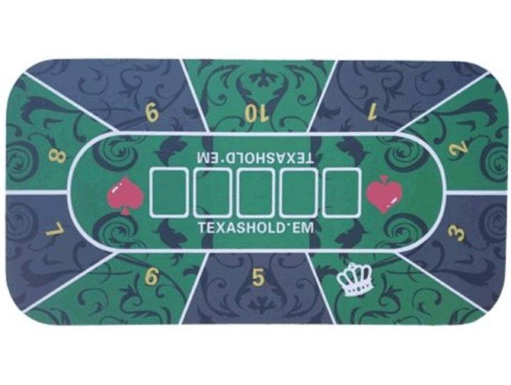 Hotgames Pokerkleed - Texas Hold’em - 120x60cm - Groen neopreen