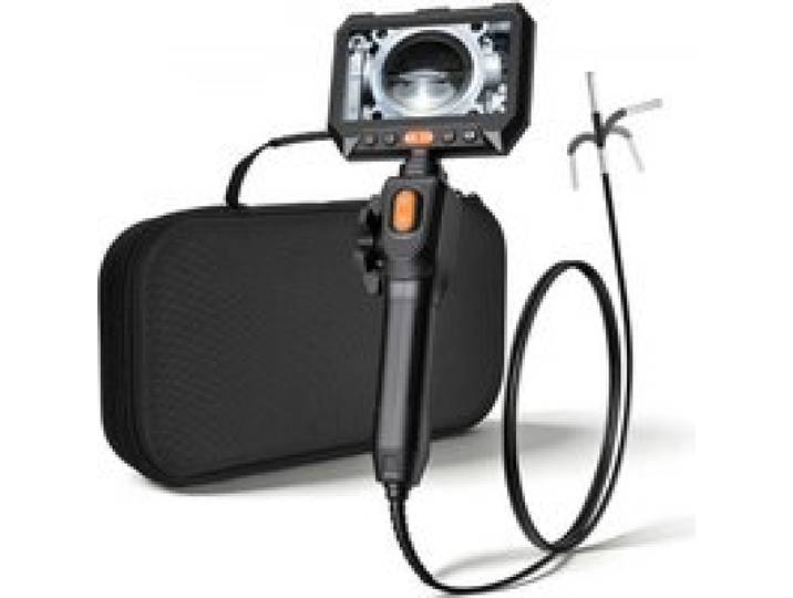 VEVOR Caméra Endoscopique 180° 2 Voies Endoscope avec Sonde 3,9 mm Caméra Inspection pour Canalisation Automobile avec Éclairage, Écran IPS HD 5 pouces, Câble Serpent Flexible 1,5 m, Zoom 8x, 5000 mAh