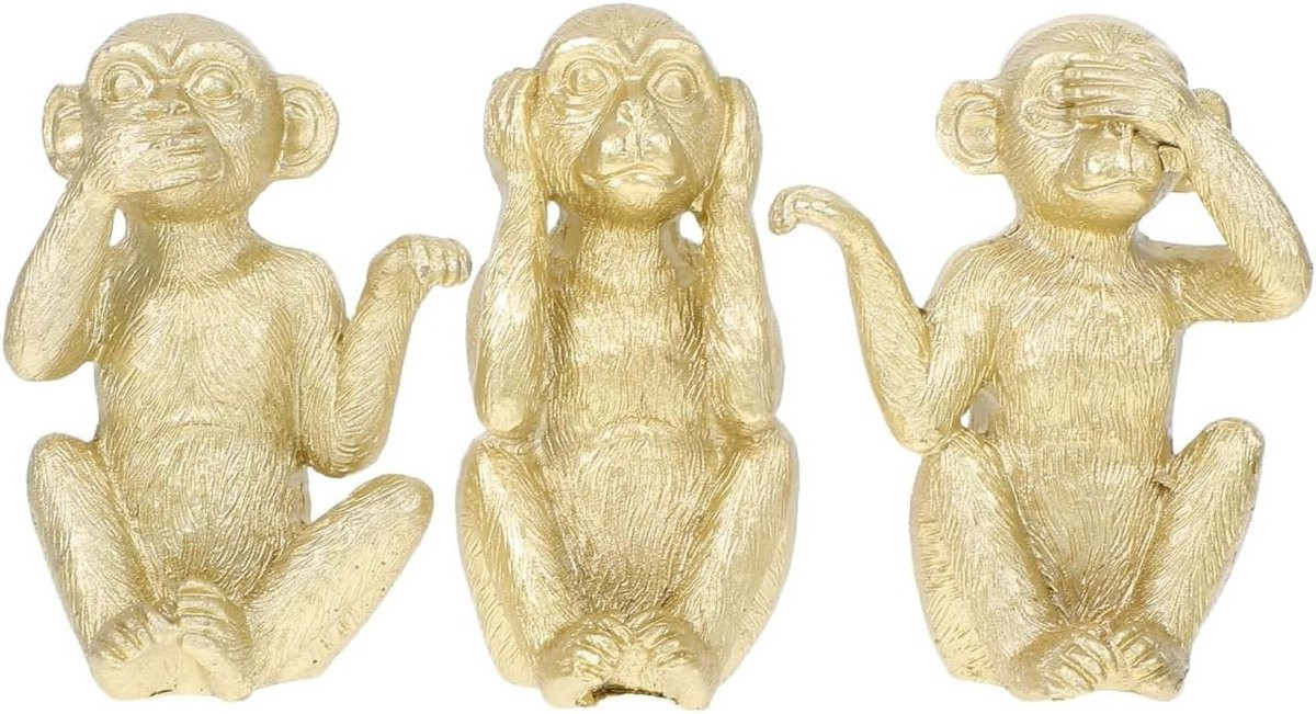 Set van 3 aapfiguren voor dierlijke decoratie en unieke resin tafeldecoratie