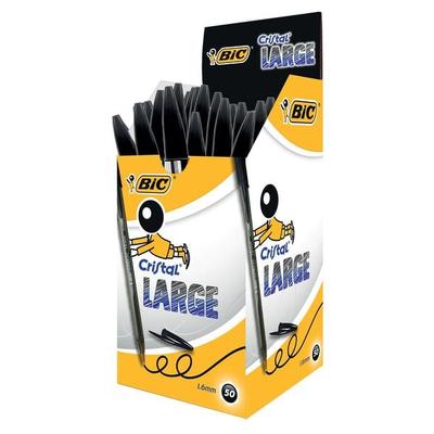 BIC Kugelschreiber Cristal LARGE 0.6mm schwarz, 50er Set