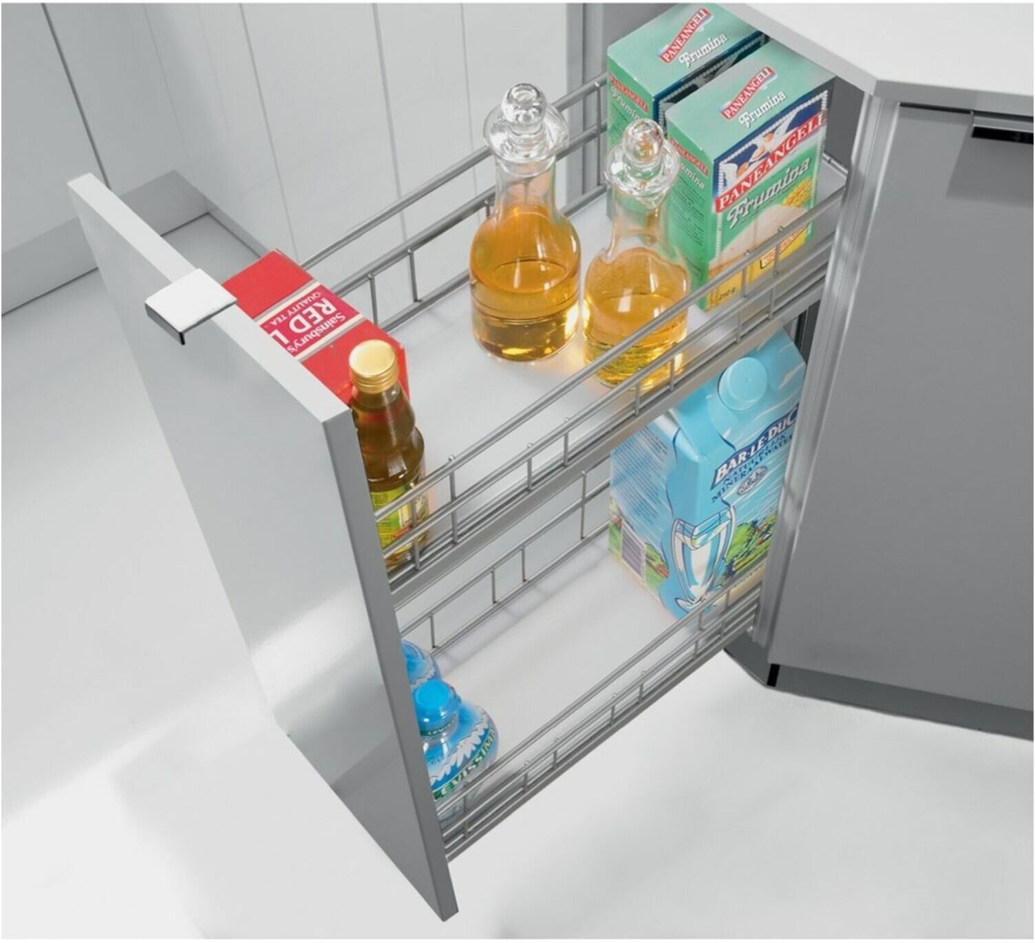 Hettich Möbel-Frontauszugset Cargo IQ plus 200 9065857, Korpusb. 200mm silber)