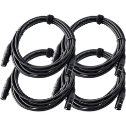 Pronomic XFXM-5 Mikrofonkabel XLR 5 m Schwarz 4er Set