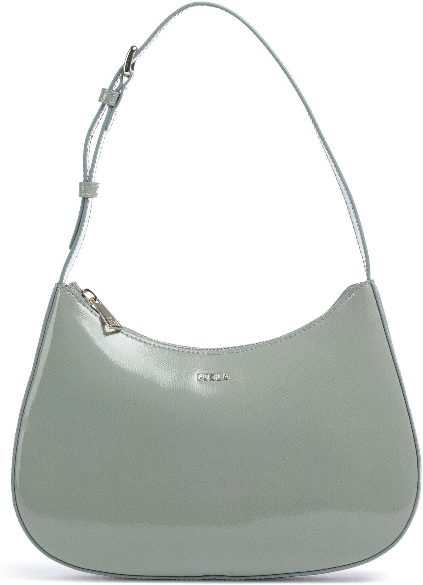 Furla Margot S Schultertasche aus Leder, grün