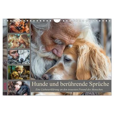 Hunde und berührende Sprüche (Wandkalender 2026 DIN A4 quer), CALVENDO Monatskalender