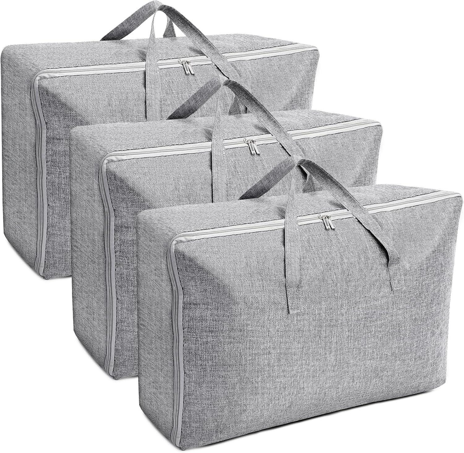 Set van 3 vouwbare opbergzakken voor kleding met handvatten, 105 l, 84 l en 70 l