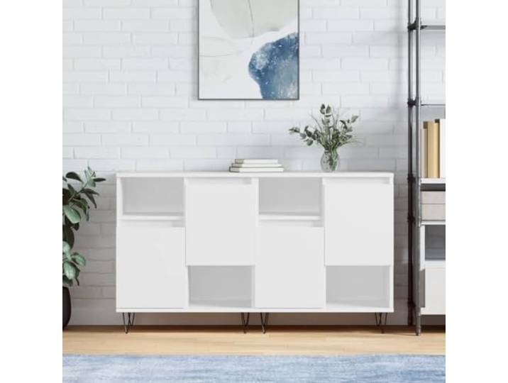 RJPLMFV Anrichten, 2 Stück, weiß, Holz Schrank mit 2 Türen, feuchtigkeitsbeständig, Wandbefestigung inklusive, für Wohnzimmer