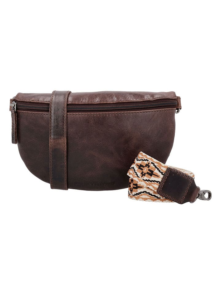 HIDE & STITCHES Leder-Brustbeutel in Braun - (B)24 x (H)13 x (T)8 cm - onesize