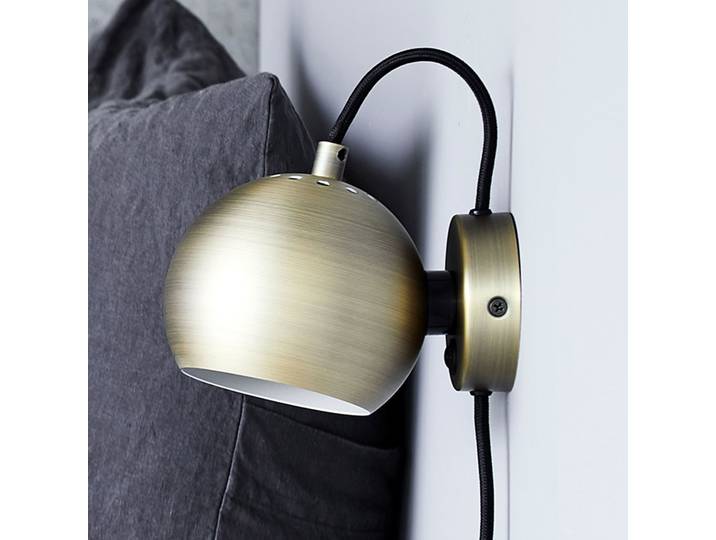 Ball Wandleuchte Antique Brass - Frandsen Ball Magnet - Wohnzimmer - Design - Metall - Einflammig