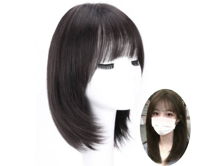 100% perruque de cheveux humains Topper postiche Invisible courte Bob perruque droite naturel noir Invisible remplacement couverture de cheveux perruques femme