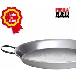 All'Grill Paella-Pfanne Stahl poliert Ø 22 cm, Pfanne + Kochtopf, Schwarz, Silber