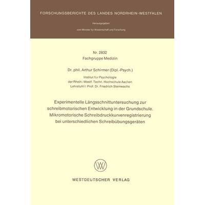 Experimentelle Längsschnittuntersuchung zur schreibmotorischen Entwicklung in der Grundschule. Mikromotorische Schreibdruckkurvenregistrierung bei