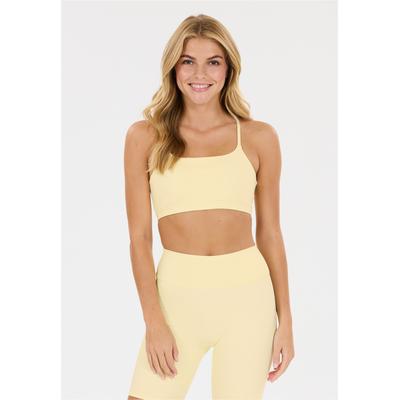 Sport-BH ATHLECIA "Blossom", Damen, Gr. L, gelb (hellgelb), 77% Polyamid, 23% Elasthan, unifarben, BHs Sport-BH, für ein besonders weiches Tragegefühl