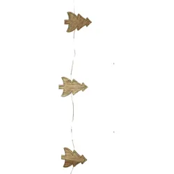 MARELIDA LED Lichterkette Tannen Bäume Holz warmweiße natur Dekolichterkette Weihnachten