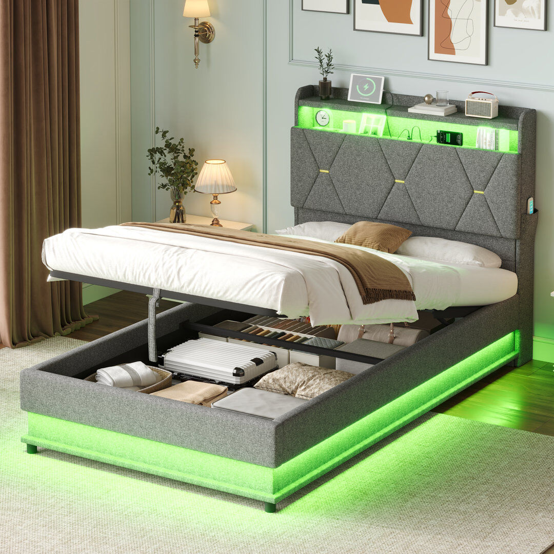 Metro Upholstered Ottoman Bed Grey 3FT