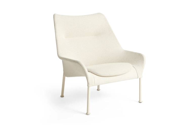 HAY Fauteuil O2 Lounge Chair Soft cream acier laqué eggshell