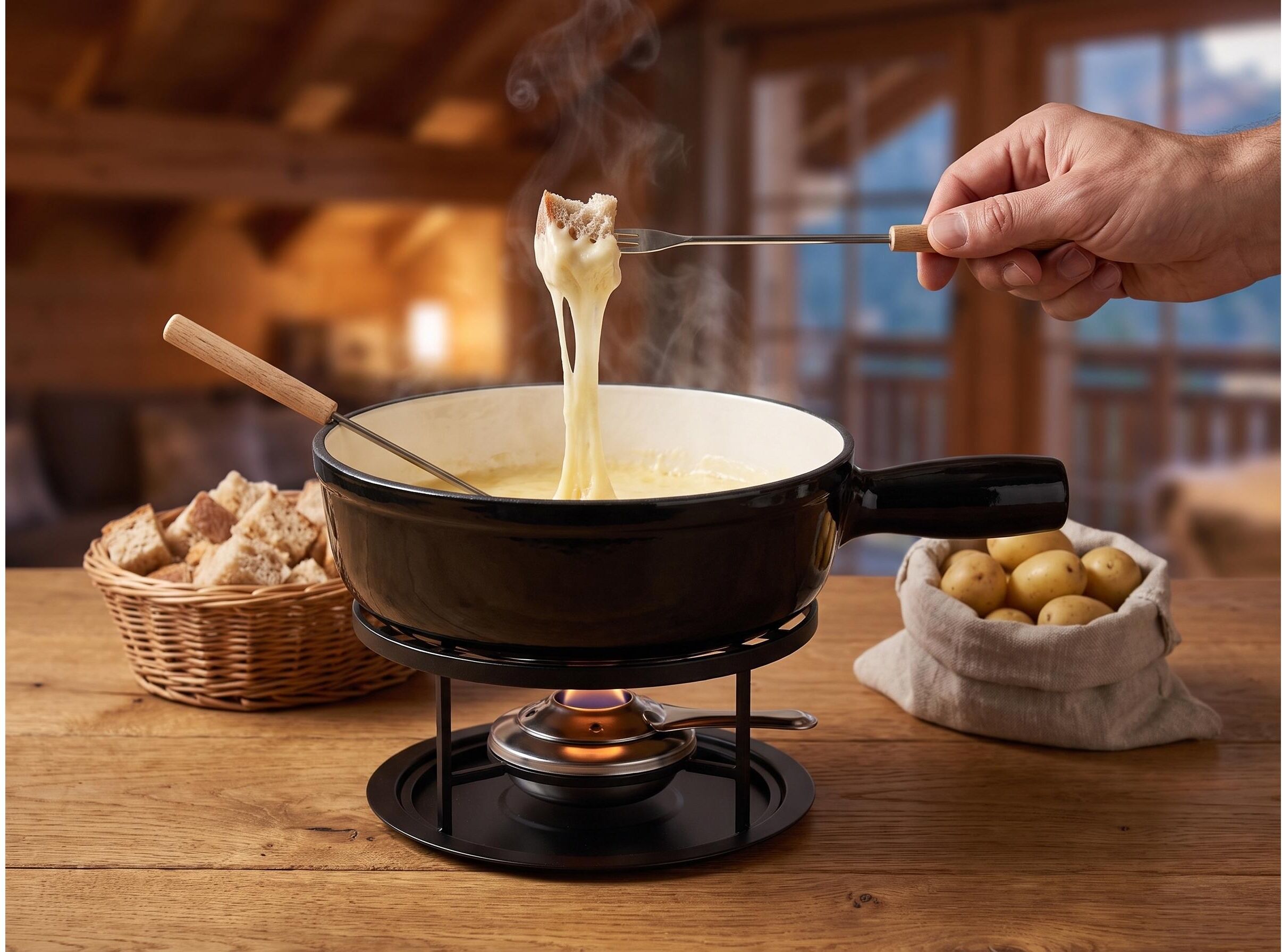 COCON Fondue "COCON Käsefondue-Set 6 Personen", schwarz, Ø:24cm, Fondues, Fondue schwarz Einheitsgröße