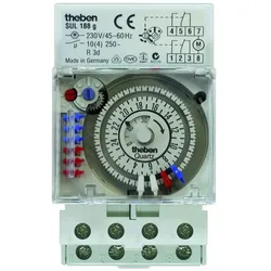Theben 1880033 Reiheneinbau-Zeitschaltuhr 24 Std., Steckreiter, Gangreserve, 3 TE SUL 188 g