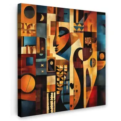 LEINWANDBILD Figuren - Abstrakt - Symbole Deko Wohnzimmer 20x20 cm