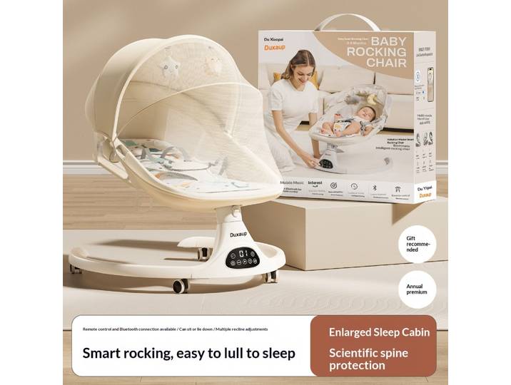 Chaise berçante électrique intelligente pour bébé, balançoire automatique, télécommande Bluetooth, berceau pour nourrissons, poussette pour 0-1 an