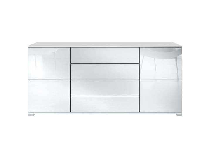 Vladon Sideboard Rova Weiß Hochglanz, 166.5x75.5x35 cm, Kleinmöbel, Kommoden, Sideboards