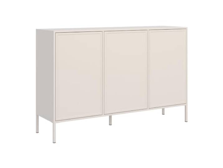 Selsey Kommode 150 x 40 x 86 cm, 3 Türen, Push-to-Open, Taupe Push-to-Open, grifflos, GTV-Scharniere, ABS-Kante, 6 Ablagefächer, robuste Bauweise