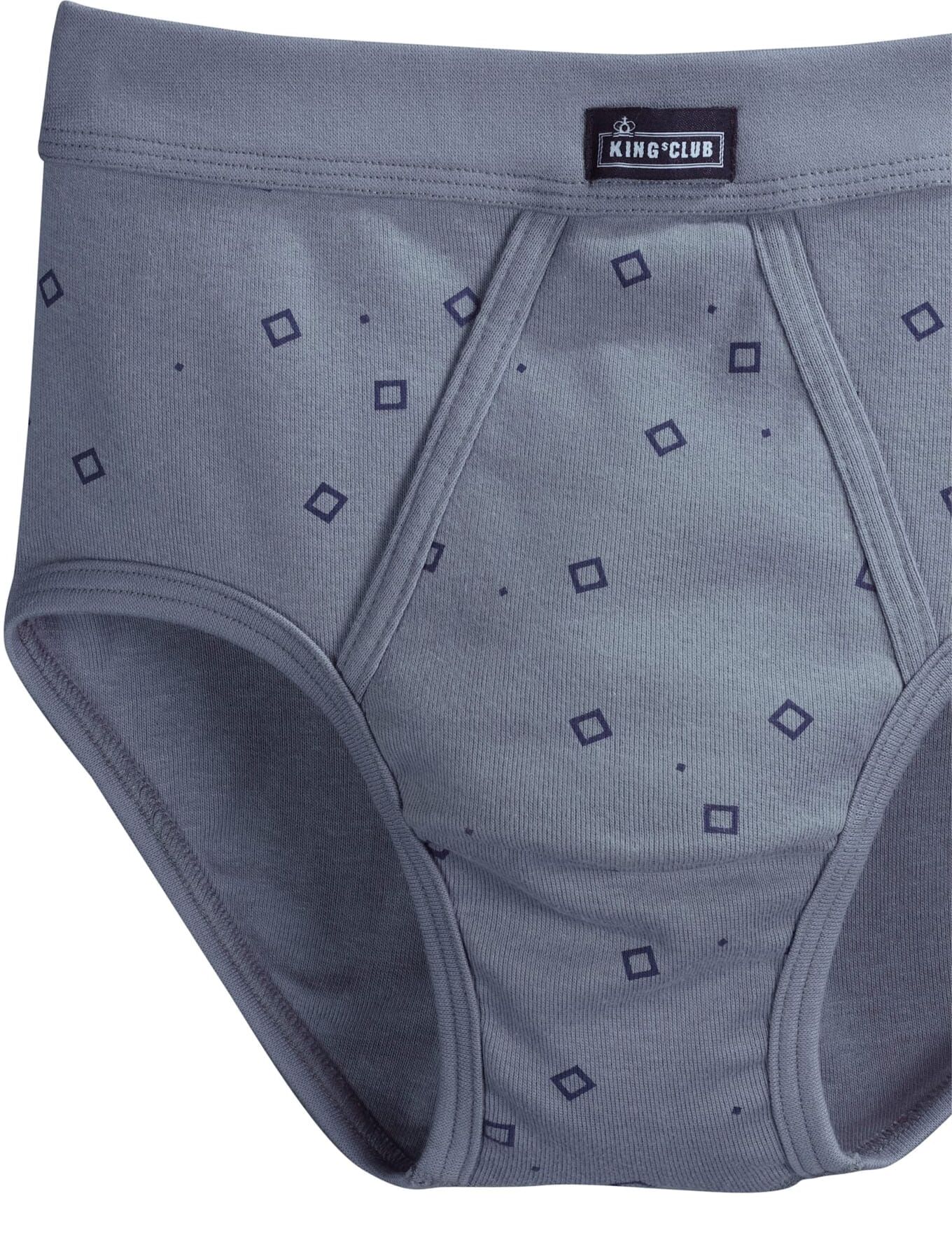 Slip KINGS CLUB, Herren, Gr. 9, 3 Stk., blau (sortiert), 100% Baumwolle, Unterhosen Slip sortiert 9, 3 Stk.