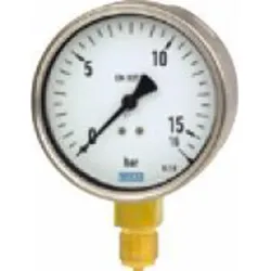Rohrfeder-Manometer Klasse 1 0–10 bar G1/2 100 mm Edelstahl