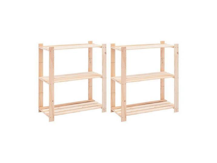 LuxusKollektion Schwerlastregal Lagerregale 3 Böden Kiefer 80x38x90cm 150kg 2Stk, 2-tlg.