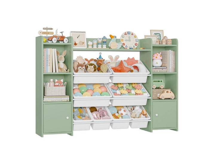 LuxusKollektion Kinderregal Kinderregal mit 8 Boxen grün, 8-tlg.