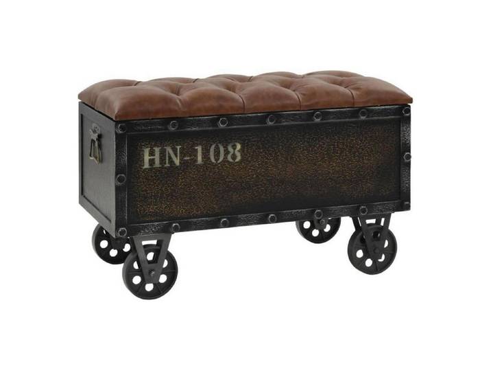 LuxusKollektion Truhenbank Truhenbank 80x41x50cm Kunstlederoptik (1-St)
