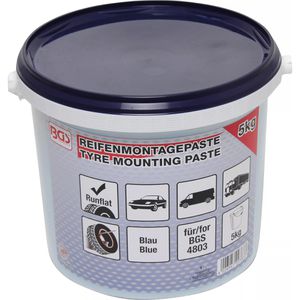BGS-technic Reifenmontagepaste 9383, blau, für Run-Flat-Reifen, im Eimer, 5 kg
