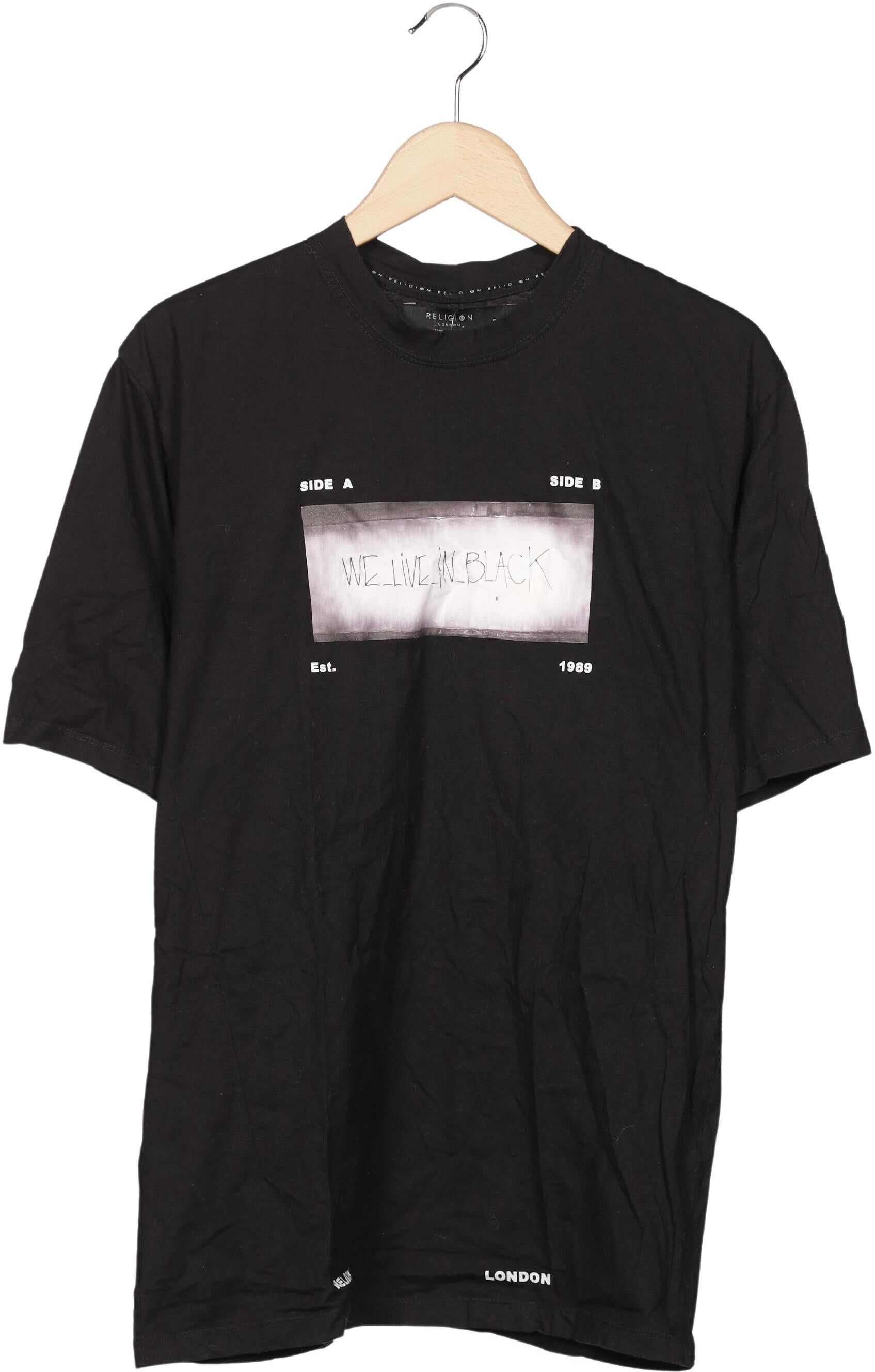 Religion Herren T-Shirt, Schwarz, Gr. S, Baumwolle - Second Hand