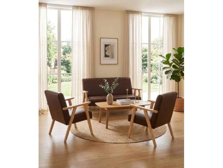 Family Meble Sitzgruppe Soler Boston – Zweisitzer-Sofa und 2 Sessel im Retro-Stil – Variante Boston 66