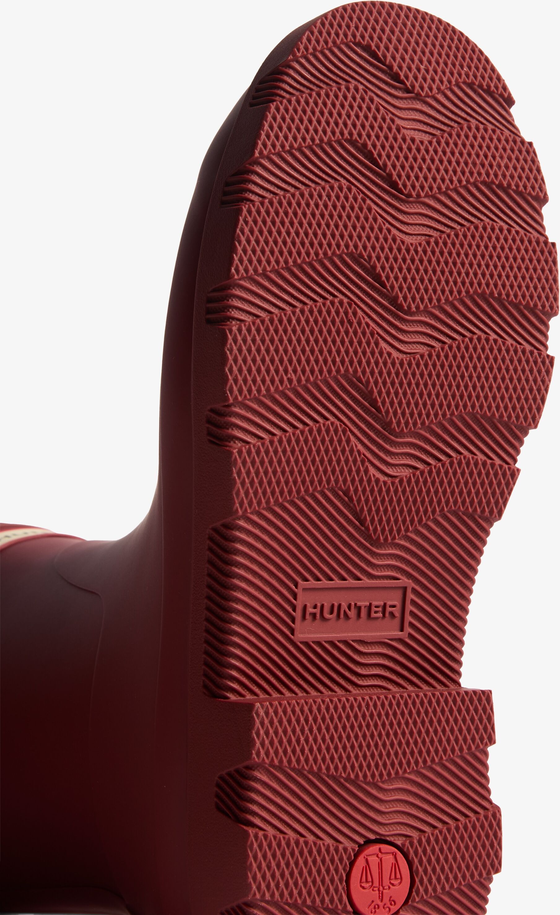 Gummistiefel HUNTER "UNISEX DOWNPOUR SHORT BOOT", Gr. 43, rot (141, merlot), Gummi, Schuhe Gummistiefel, wasserdicht 141, merlot 43