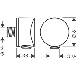 Hansgrohe Schlauchanschluss DN15 Fixfit S mit Rückflussverhinderer chrom