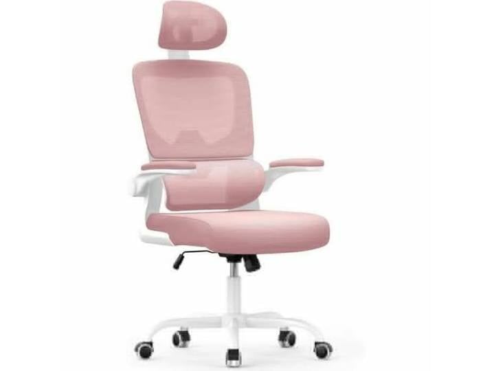 Chaise de Bureau Ergonomique avec Support Lombaire - Dossier et Appui-Tête Réglables - Siège en Respirante