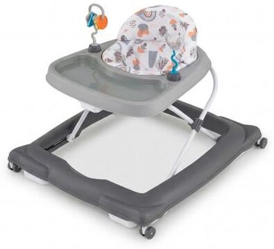 Costway Foldable Baby Walker with Removable Seat and Adjustable Height for 6-12 Months-Gray