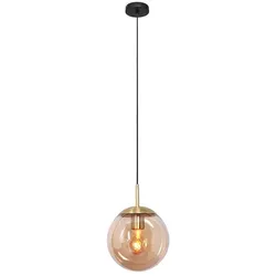 Esszimmerlampe Pendellampe Hängeleuchte Deckenlampe Schwarz Messing Glas D 20 cm