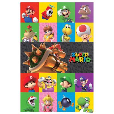 Poster REINDERS "Super Mario - characters", farbe bild(er): mehrfarbig, B:61cm H:91,5cm T:0,1cm, Bilder, Poster, Kinderzimmer - Mehrfarbig - 150 gr. Papier - Games - 61x91,5 cm