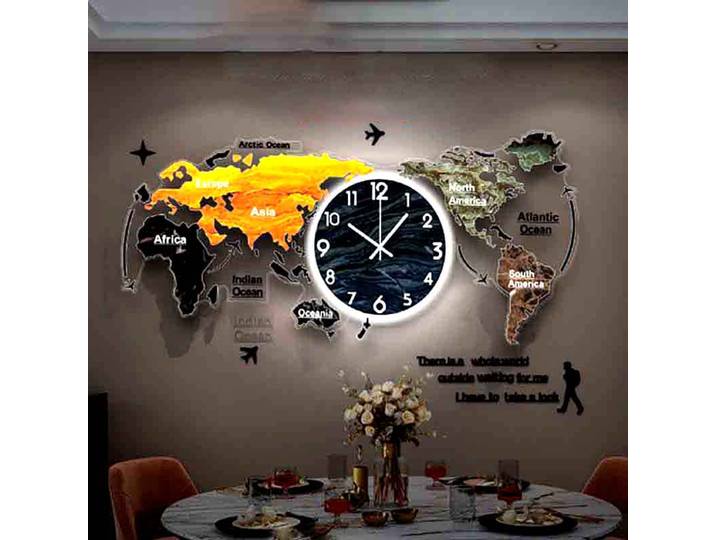 Horloge murale numérique silencieuse à LED, produits de décoration de luxe, meubles de salon pour chambres, batterie 62Large