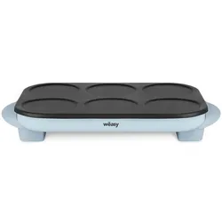 WEASY Wëasy GOO60 Party Crepes-Maker / 6 Mini-Crepes oder Pancakes/ 11,5 cm Durchmesser / bis zu 240°C / inklusive 6 Teigverteiler / 1500 W / schwarz