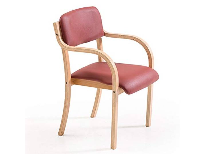 LYHD Esszimmerstuhl im nordischen Stil, Esszimmerstuhl aus massivem Holz, moderner minimalistischer Einzelarbeitsstuhl, mit Armlehnen Sessel mit offener Rückenlehne Ergonomisch
