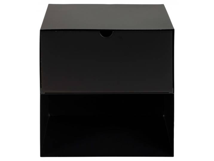Nachttisch ACTONA GROUP Joliet , schwarz, B:30cm H:30cm T:25cm, Tische, Nachttisch, Nachtschrank, Nachtkommode, für Wandmontage, Schublade, Schwarz/Bambus