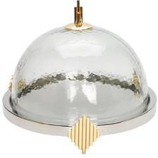 Classic Touch Cake Dome with Stainless Steel Base Gold Symmetrical Design