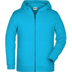 James & Nicholson Kinder Kapuzen Sweatjacke 8026K turquoise M
